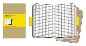 Moleskine füzetcsomag (kockás, kis méretű, puhatáblás, barna, 3 darab/csomag)