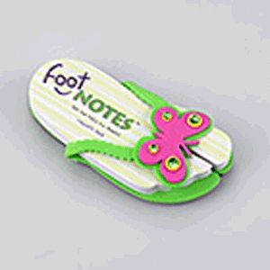 Láb alakú jegyzettömb, lepkés - zöld