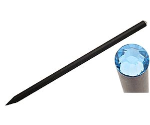 Fekete Swarovski kristállyal díszített ceruza (202 Aquamarine)