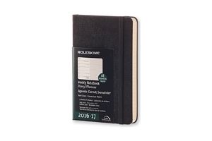 Moleskine 2016-2017-es, 18 hónapos heti naptár, jegyzetoldalakkal (kis méretű, keménytáblás)