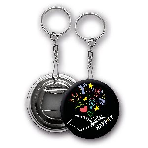 Happily kulcstartó - fekete, könyvvarázsos