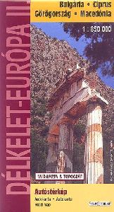 Bulgária, Ciprus, Görögország, Macedónia 1 : 850 000 - Autóstérkép