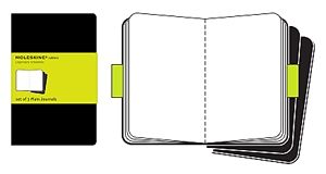 Moleskine füzetcsomag (sima, nagy méretű, puhatáblás, fekete, 3 darab/csomag)