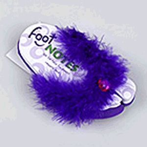 Láb alakú jegyzettömb, bolyhos, díszkővel - lila