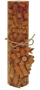 Barna színű henger alakú bortartó doboz (parafa mintával)