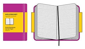Moleskine jegyzetfüzet (vonalas, extra kis méretű, keménytáblás, sötét pink)