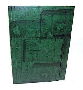 Gumis dosszié A4 - Zöld, mintás