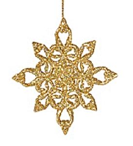 Arany hópehely karácsonyfadísz (2 db/csomag)