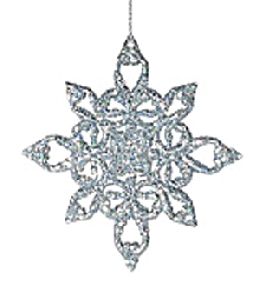 Ezüst hópehely karácsonyfadísz (2 db/csomag)