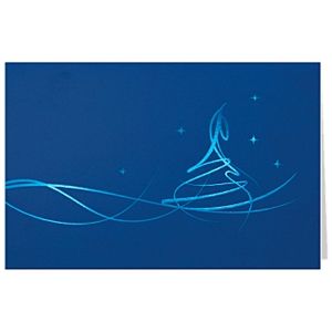 Stilizált kék karácsonyfa képeslap