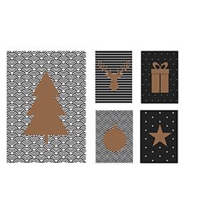 Fekete-fehér és arany képeslap csomag