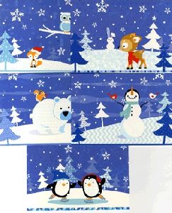 Mesefigurák téli táj háttérrel képeslap csomag