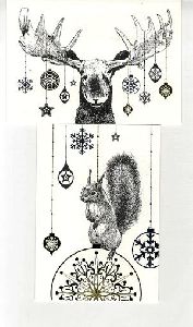 Rénszarvas, mókus képeslap csomag