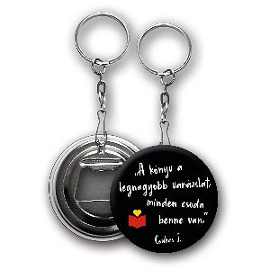 Happily kulcstartó - fekete, idézet